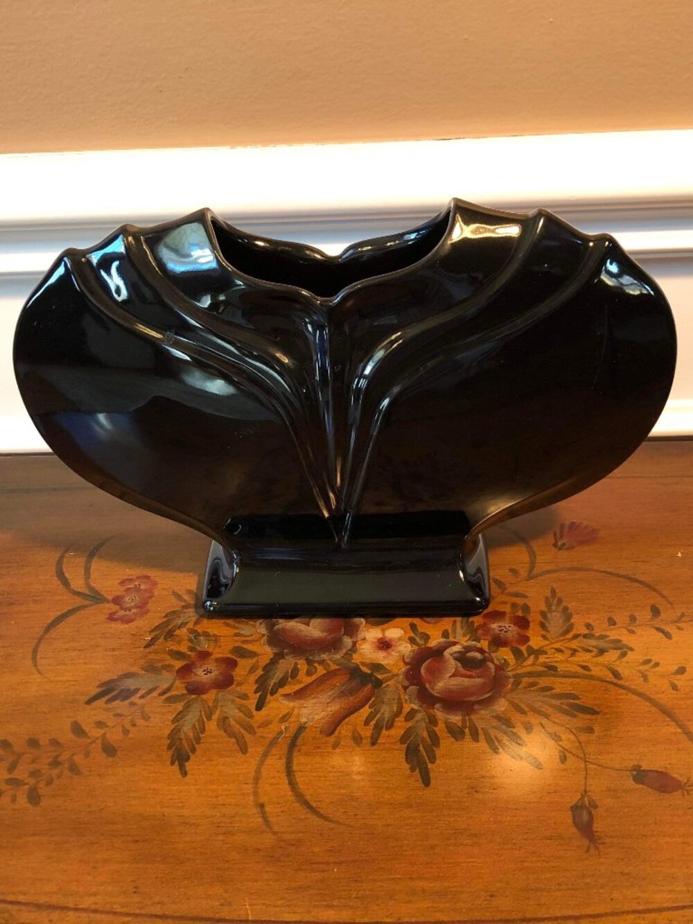 McCoy USA black #444 ceramic planter